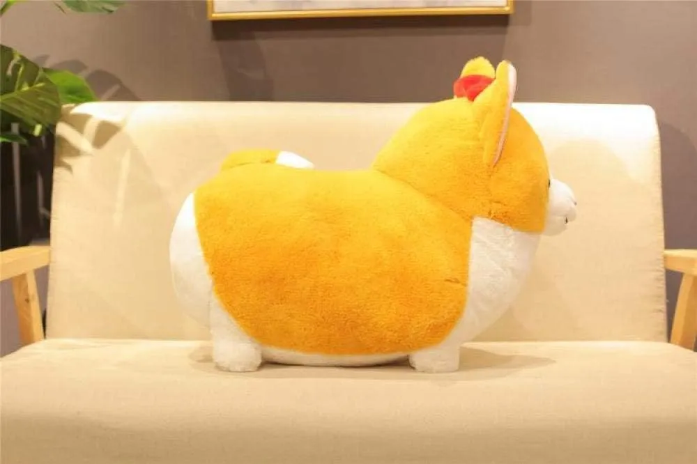 Cartoon Bowknot Corgi Dog Soft Plush Throw Pillow Animal Pillow Plush Toy