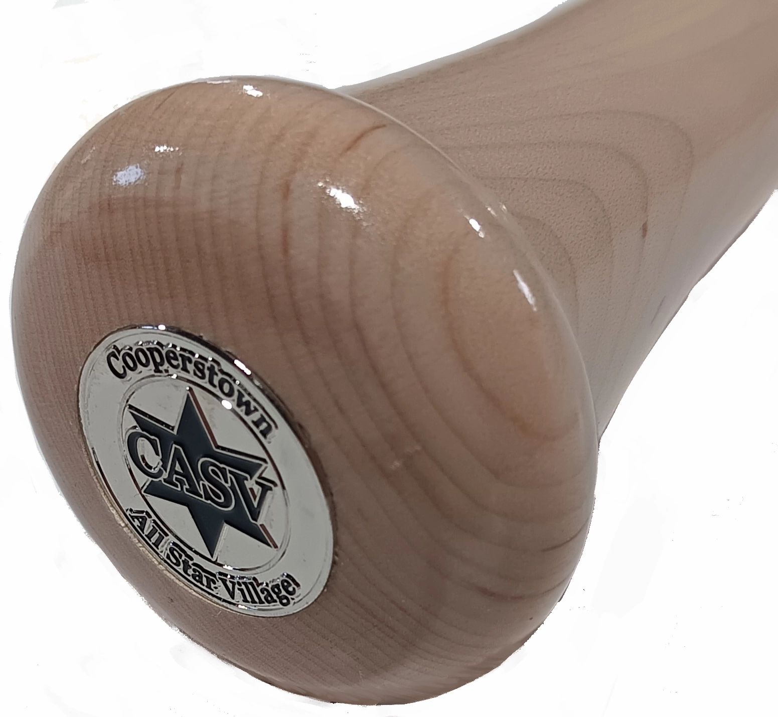 CASV The Big Whiffer Wood Ball Bat | Natural Clear Coat / Black Engraving / stick ball / tee ball / training / fuzzball