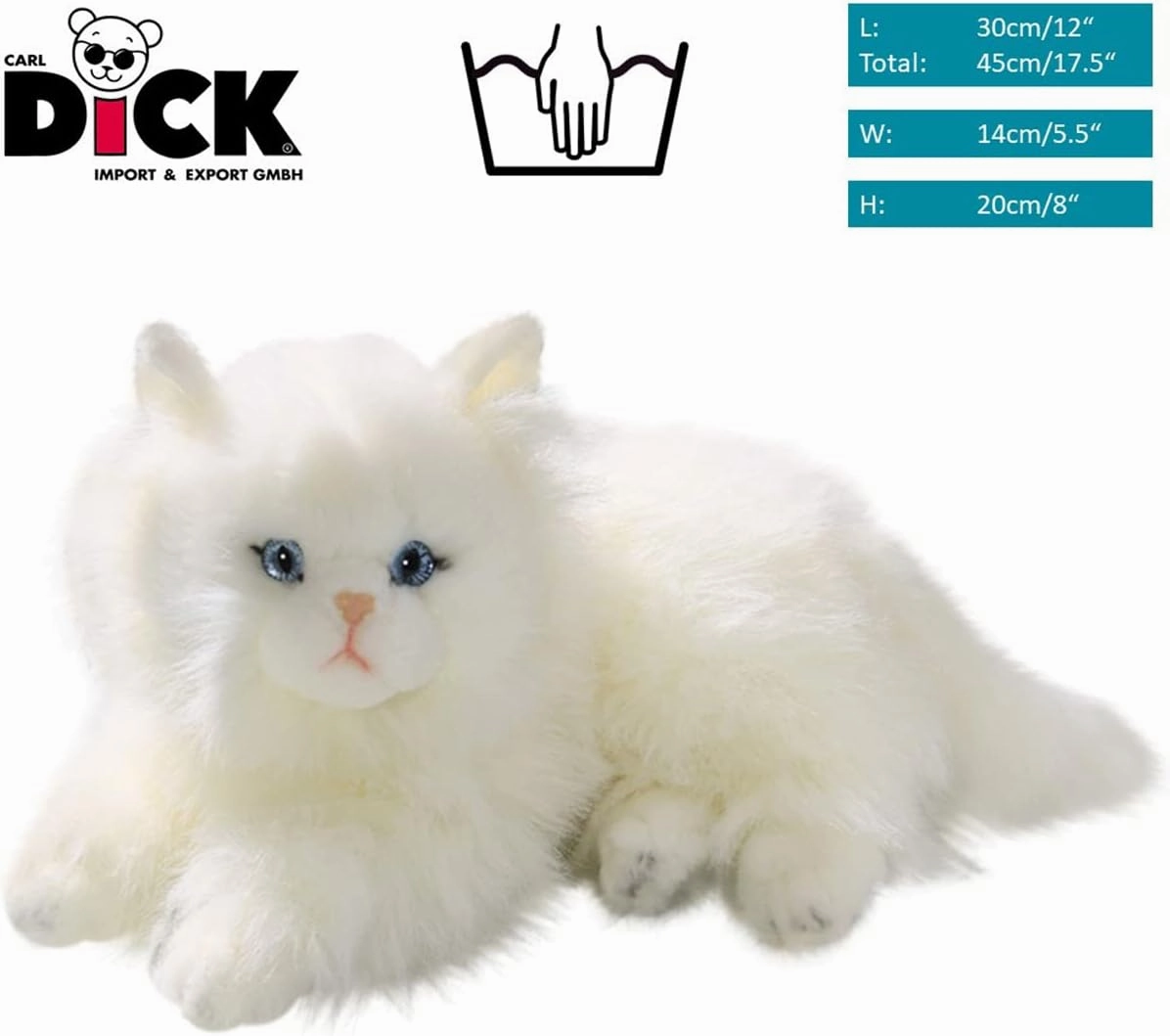 Cat, Persian White, 12 inches, 30cm, Plush Toy, Soft Toy, Stuffed Animal 3199