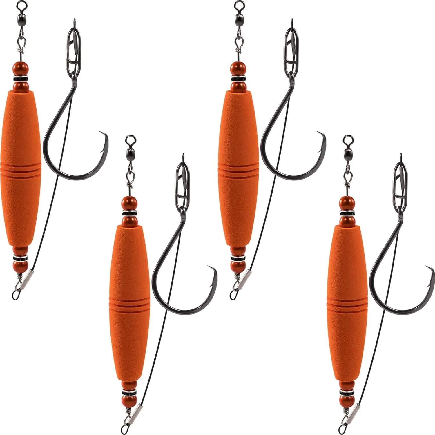 Catfish Float Rigs Fishing Bobbers Popping Corks Catfishing Equipment Tackle Combo EVA Peg High Buoyancy Body Circle Hooks Weight (Pack of 4, 2.5"/3" Float)