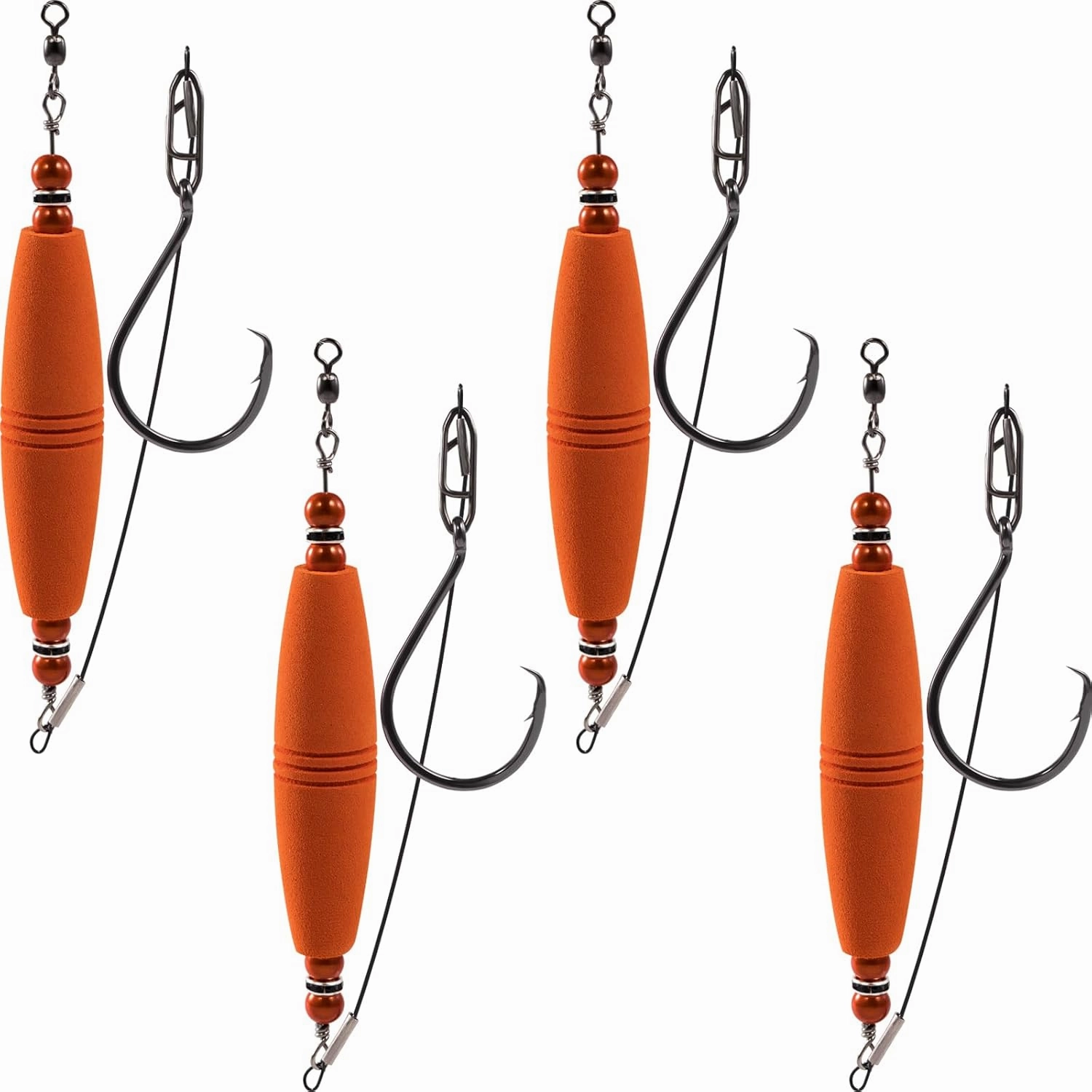 Catfish Float Rigs Fishing Bobbers Popping Corks Catfishing Equipment Tackle Combo EVA Peg High Buoyancy Body Circle Hooks Weight (Pack of 4, 2.5"/3" Float)