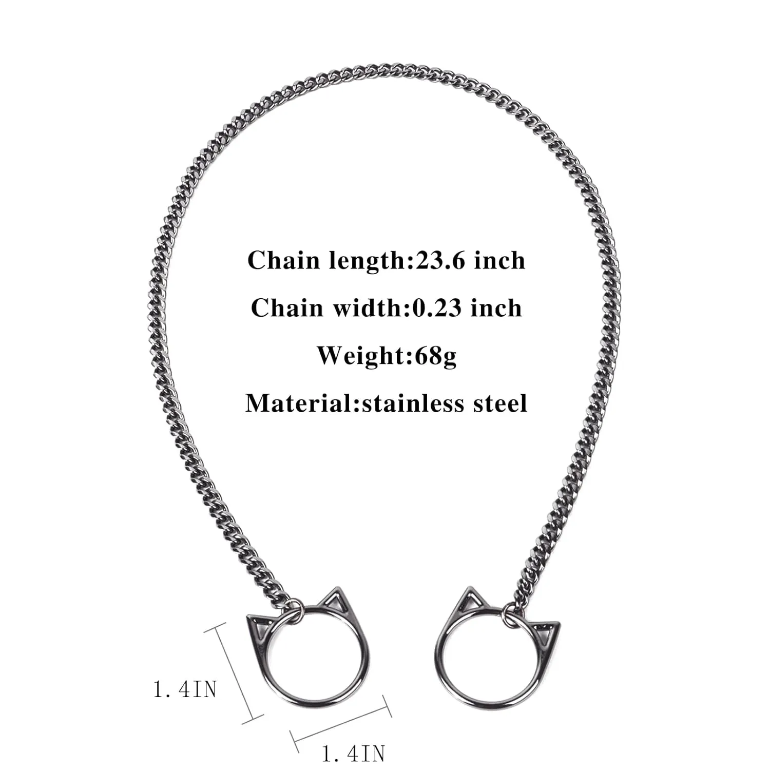 CHICCHOK Choker Necklace for Women - O-Ring Slip Chain Necklace For Women Handmade Adjustable Lariat Y-Necklcae (Black, M:25 inch)
