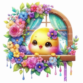 Chick in a Window