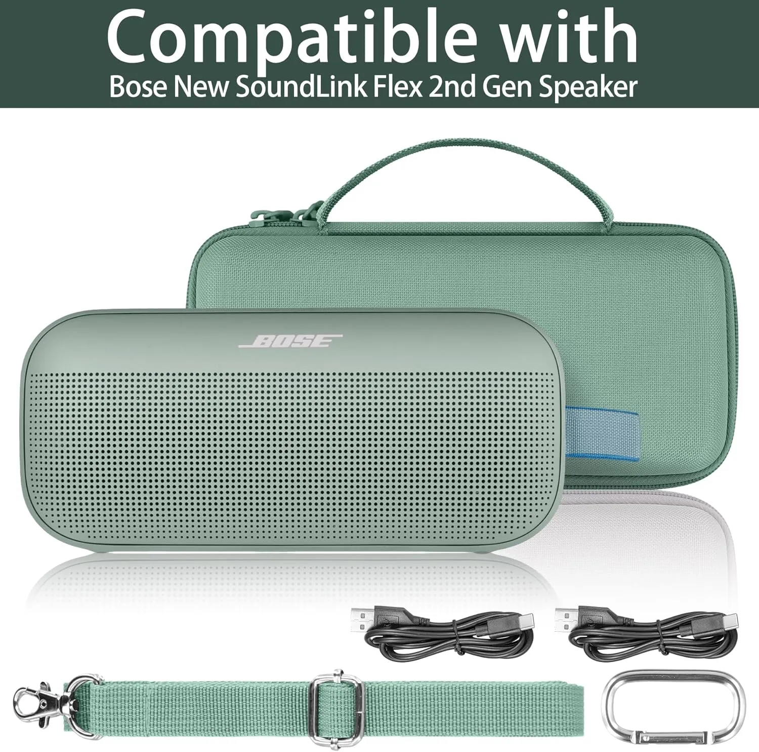 co2CREA Hard Travel Case Replacement for Bose New SoundLink Flex 2nd Gen/Bose SoundLink Flex Bluetooth Portable Speaker (Alpine Sage Case)
