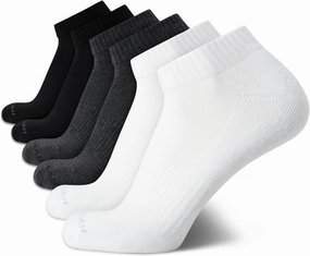 Cole Haan Men's Athletic Socks - 6 Pack Soft Performance Quarter Cut Ankle Socks