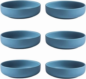 Colias Wing 3.5 Inch Simple Style Single Color Pattern Stylish Design Multipurpose Porcelain Side Dish Bowl Seasoning Dishes Soy Dipping Sauce Dishes-Set of 6-Black/Blue/White