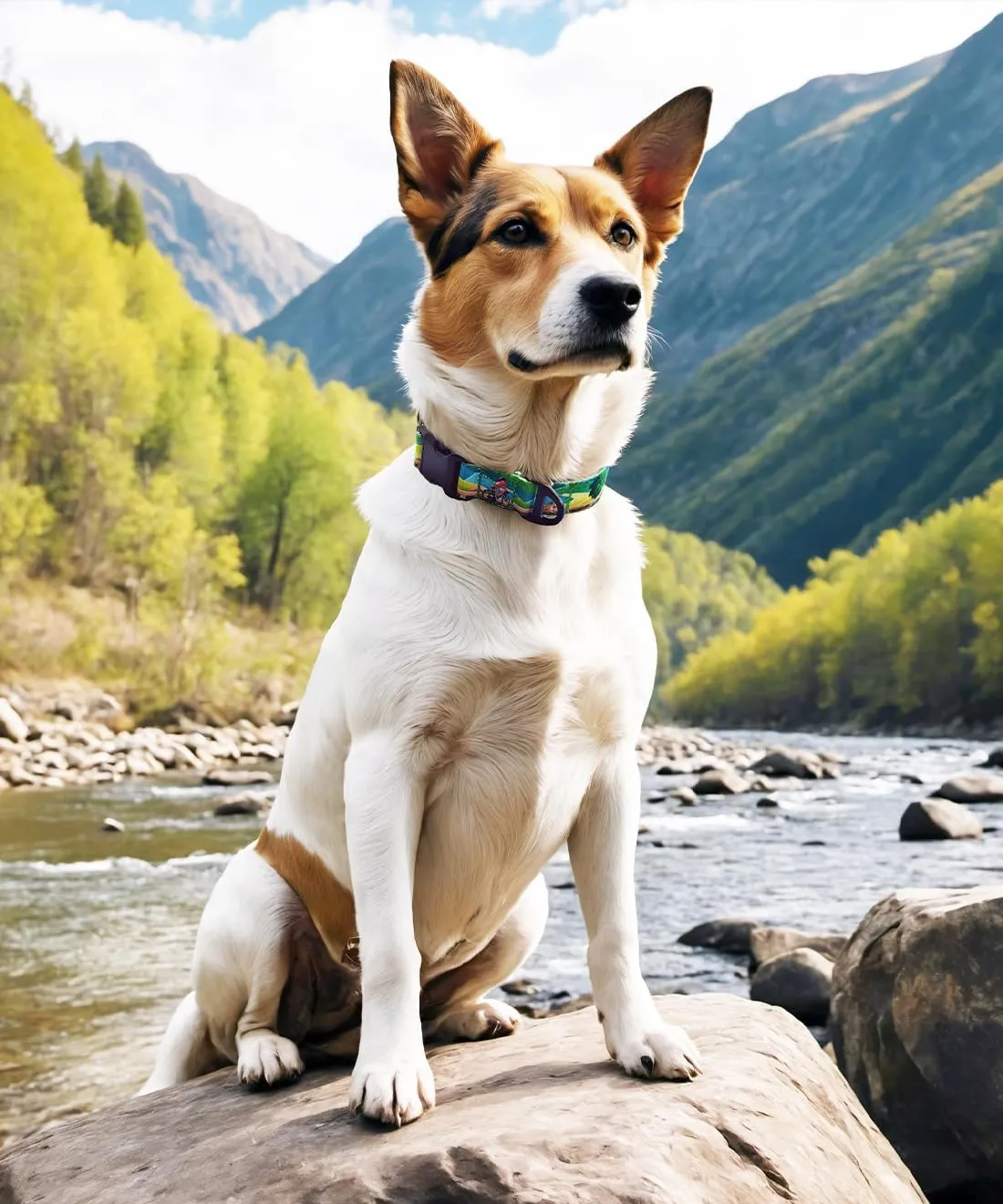 Collar for Dogs, Quality Basic Daily Collar, Cute Collar for Small and Medium Dogs, Adjustable Length and Quick Release Buckle, 18-26 inches