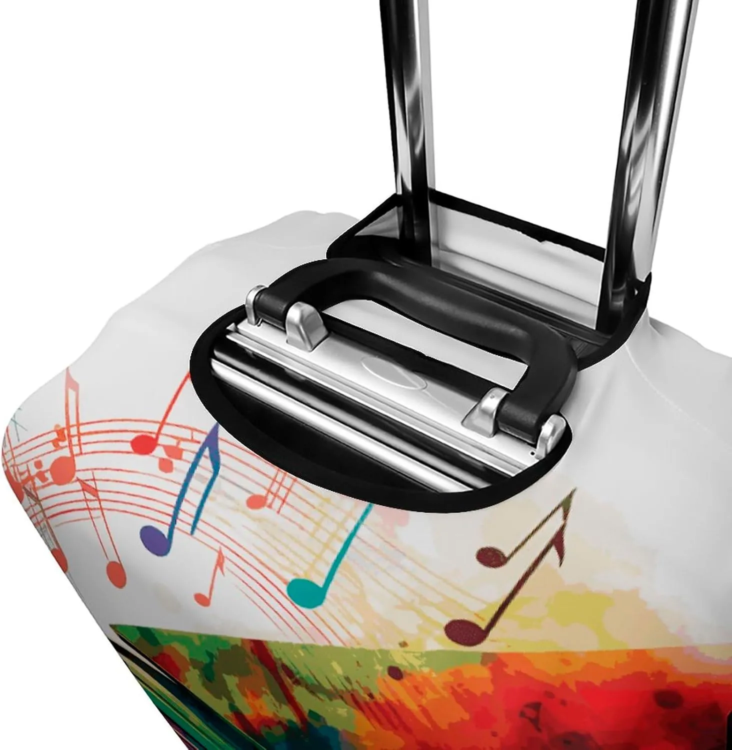 Colorful Piano Keyboard Music Luggage Cover Simple And Generous Suitcase Dust Cover Washable, Scratch Resistant for 19-32 Inch Suitcase M