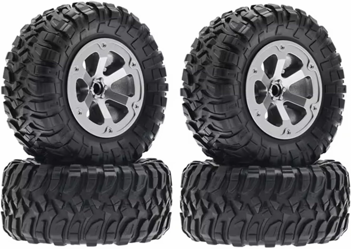 Compatible with WPL C14 C24 B24 B36 for MN D90 for MN-90 MN99S FY003 FY004 4Pcs 73mm Tire Tyre Wheel RC Car Upgrade Parts Accessories RC Wheel Tires