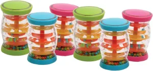 Constructive Playthings Set of Six 3 1/2" H. x 2" W. Rainbow Shakers Musical Instruments for Ages 6 Months and Up