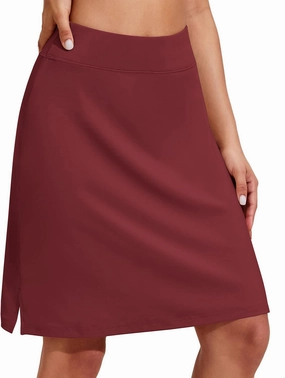 COOrun Women's 20" Knee Length Skorts Skirts Athletic Tennis Skorts Long Golf Skirt with Pockets Modest Skirts