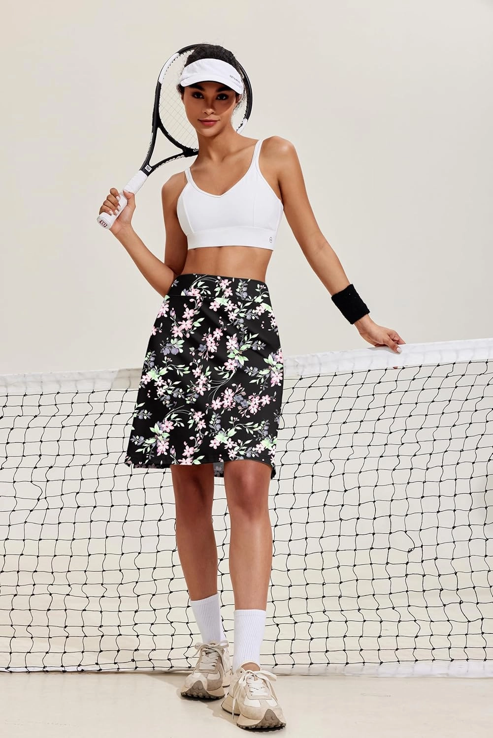 COOrun Women's 20" Knee Length Skorts Skirts Athletic Tennis Skorts Long Golf Skirt with Pockets Modest Skirts