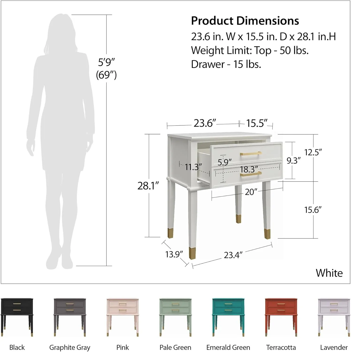 CosmoLiving by Cosmopolitan Westerleigh End Table, Pale Green