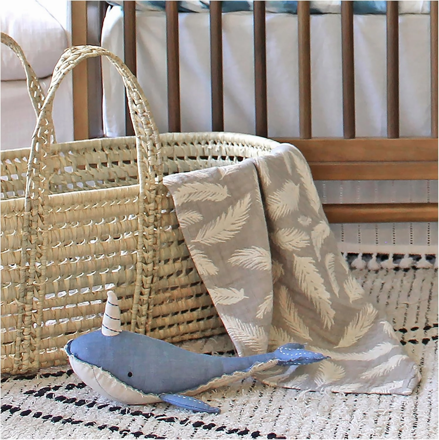 Crane Baby Toys for Boys and Girls, Comforting Plush Stuffed Animal, Narwhal