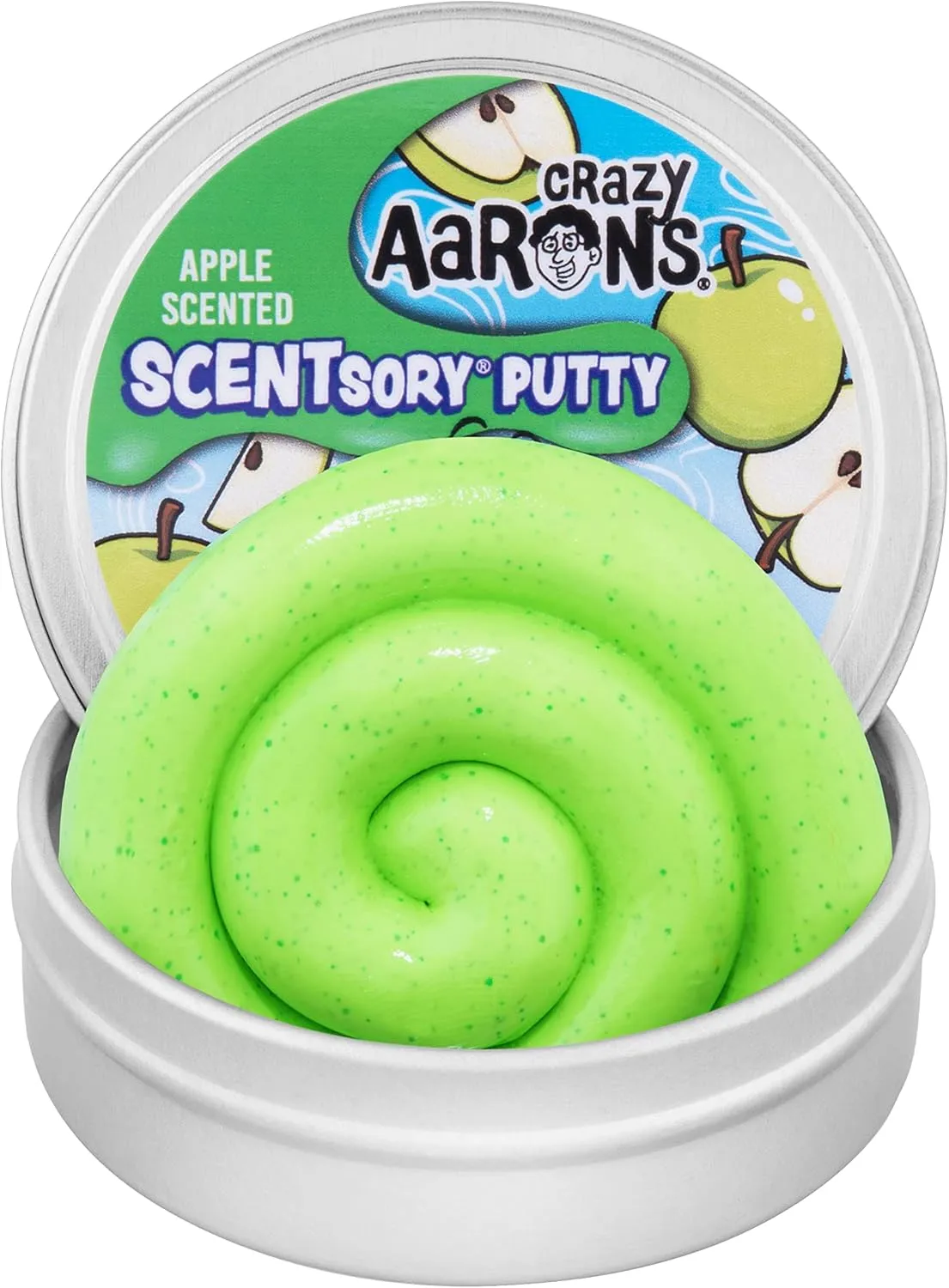 Crazy Aaron's Thinking Putty® - Crisp Apple - Sensory Putty for Kids and Grown ups in a 4" Tin - Creative and Endless Fun, Stress Relief Therapy Toys, Never Dries Out - Made in USA