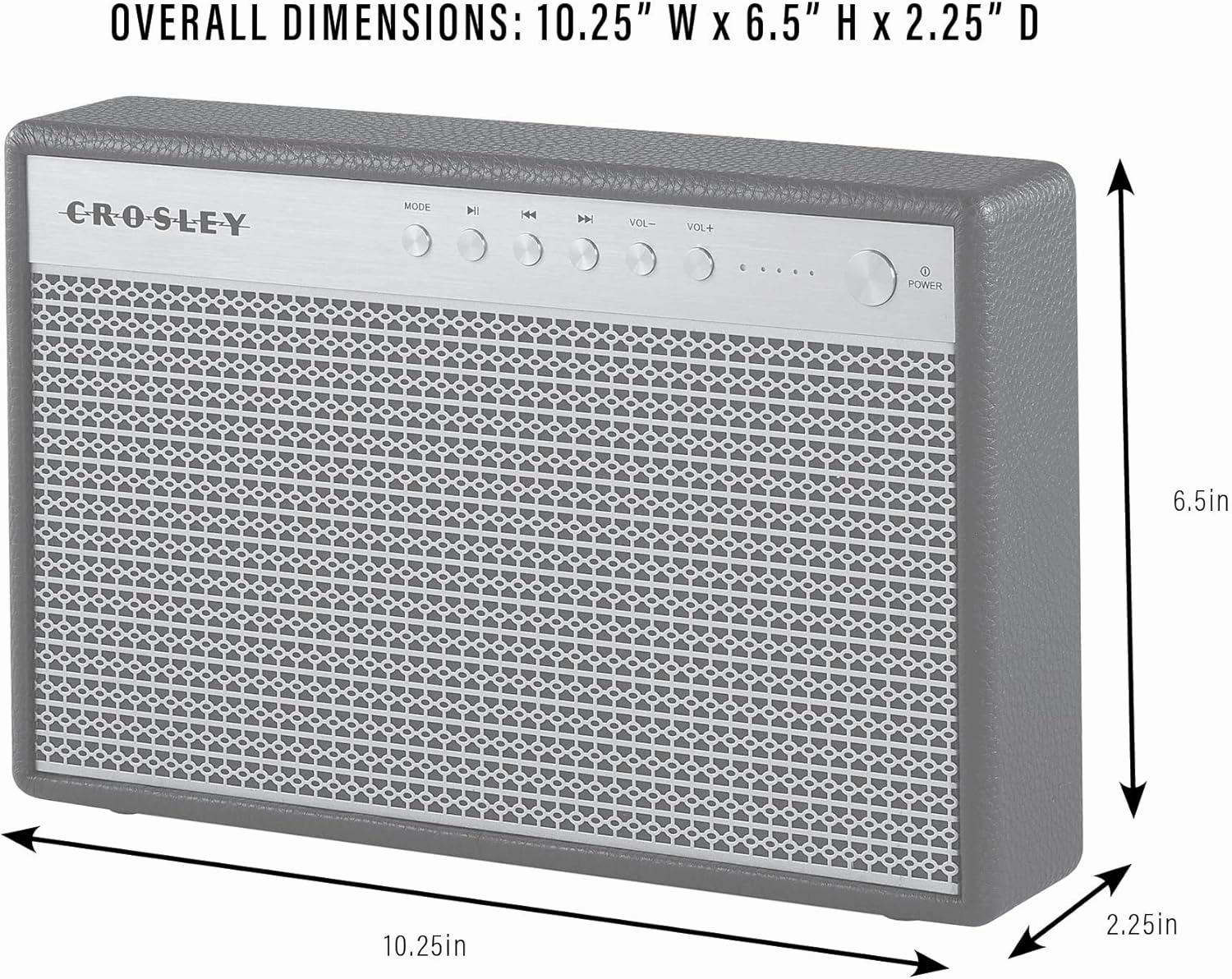 Crosley CR3112A-BK Montero Portable Rechargeable Bluetooth Speaker with USB Phone Charger, Black