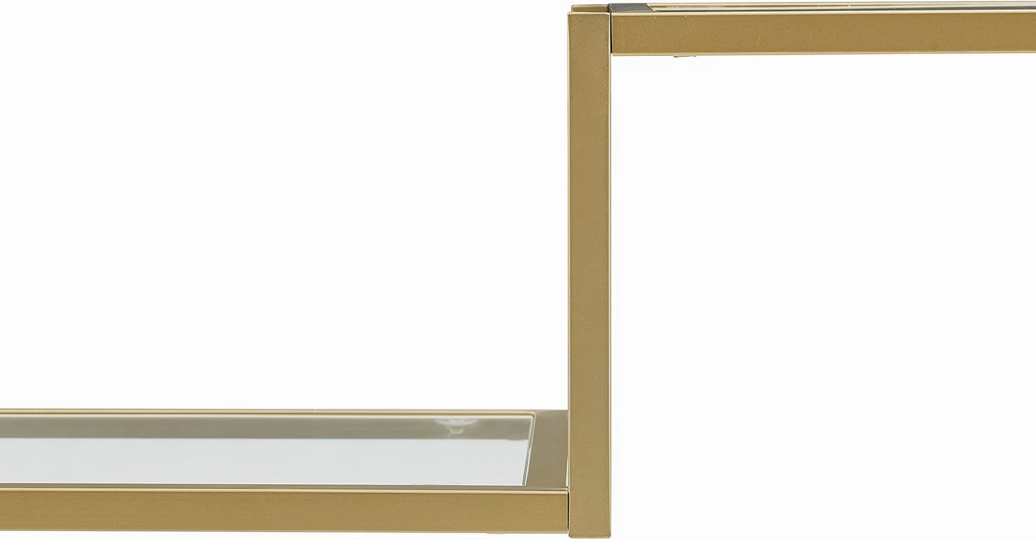 Crosley Furniture Sloane 2-Piece Bookshelf Set with Glass Shelves, Bookcase Storage, Gold