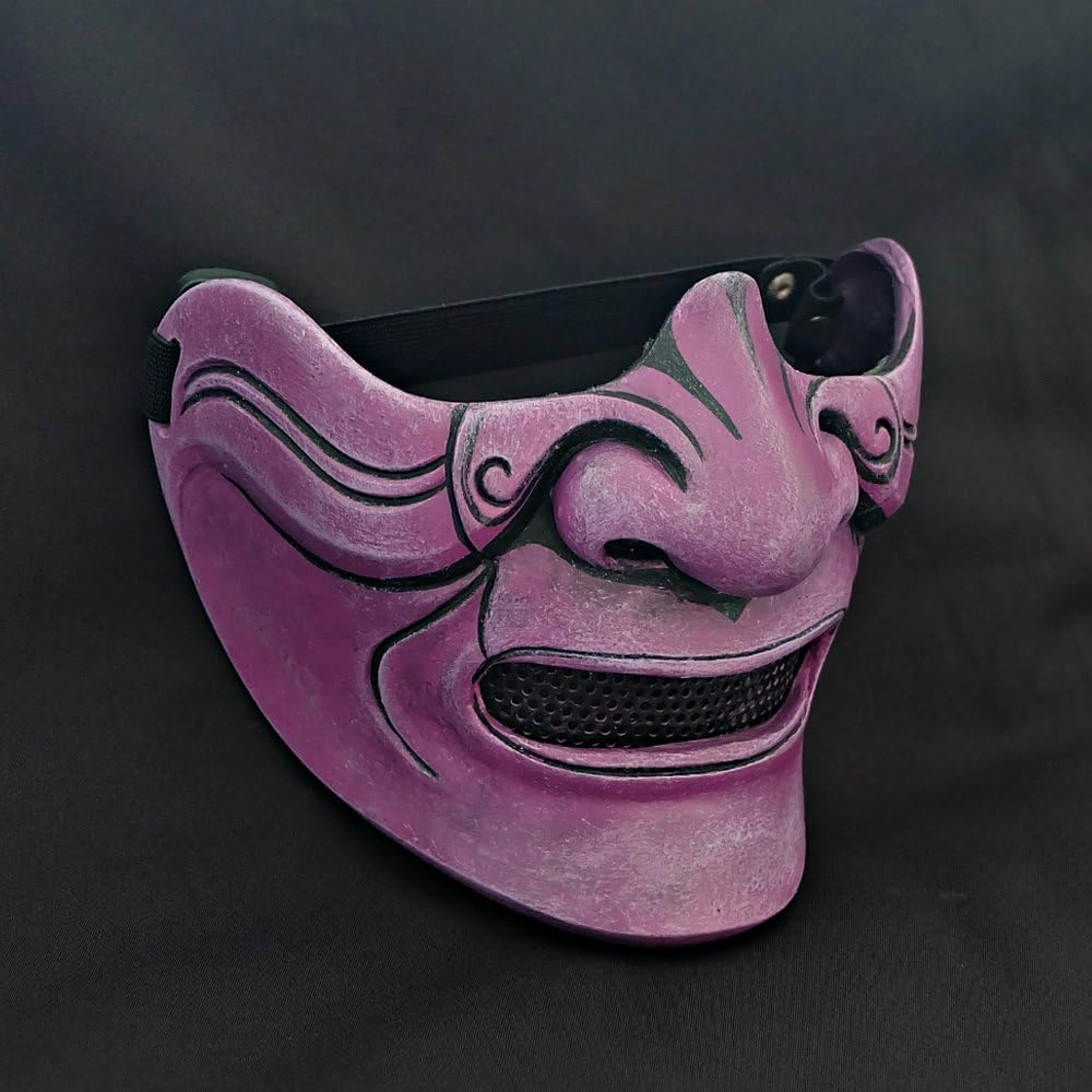 Custom Halloween Costume Cosplay BB Gun Evil Demon Kabuki Samurai Airsoft Mask MA217… Purple
