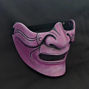 Custom Halloween Costume Cosplay BB Gun Evil Demon Kabuki Samurai Airsoft Mask MA217… Purple