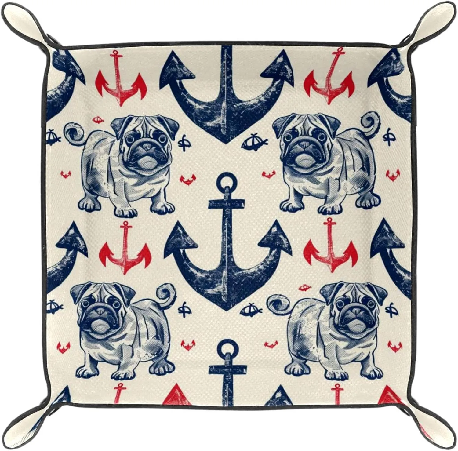Cute Bulldog Print Stacking Jewelry Organizer Trays, Small Desk Drawer Earring and Bracelet Tray Organizer, Key Tray for Entryway Table, Decorative Ring Storage Tray