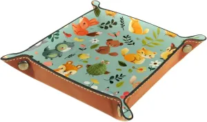 Cute Cartoon Animal Home Small Stacking Jewelry Organizer Trays, Desk Drawer Organizer Tray, Earring Tray, Bracelet Tray, Decorative Storage Solution, 20.5x20.5cm, snh-001