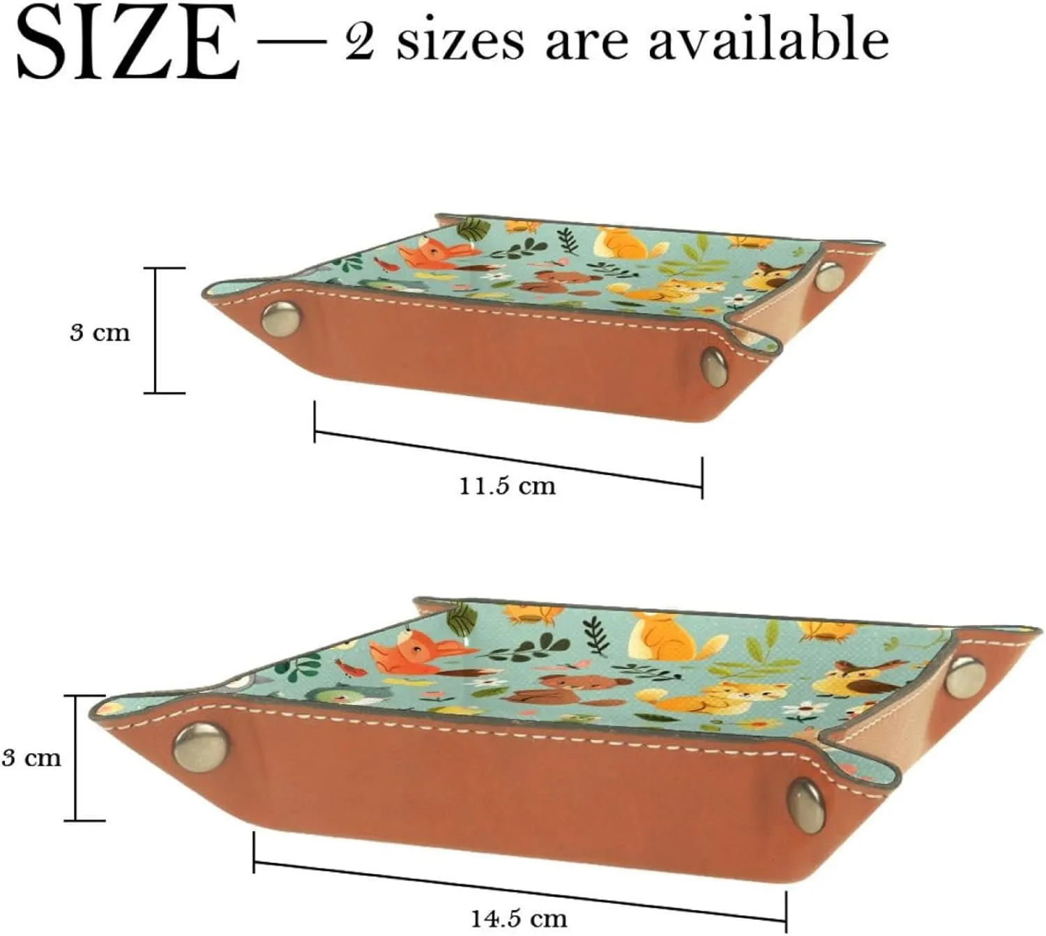 Cute Cartoon Animal Home Small Stacking Jewelry Organizer Trays, Desk Drawer Organizer Tray, Earring Tray, Bracelet Tray, Decorative Storage Solution, 20.5x20.5cm, snh-001
