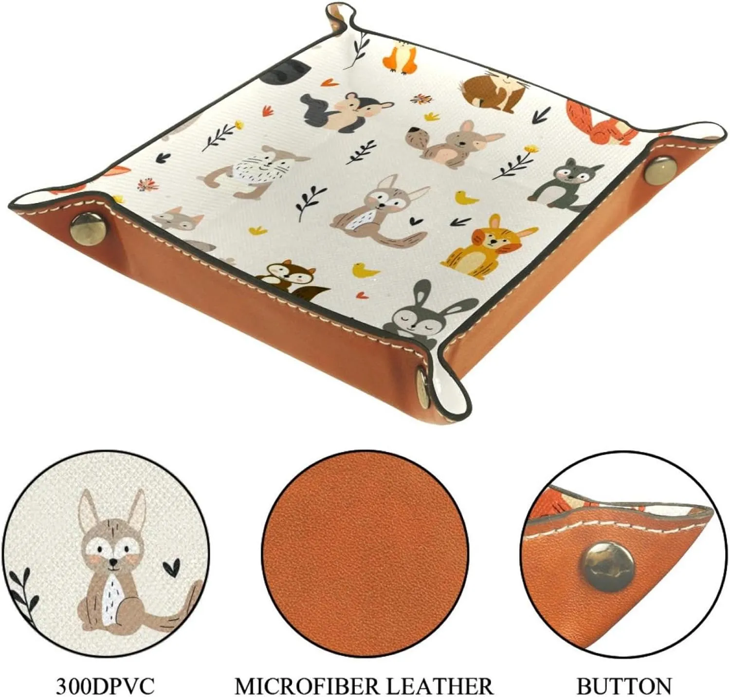Cute Cartoon Animals Zoo Stacking Jewelry Organizer Trays, Small Drawer Organizer Tray for Jewelry, Bracelets, Earrings, Rings, Convenient and Stylish
