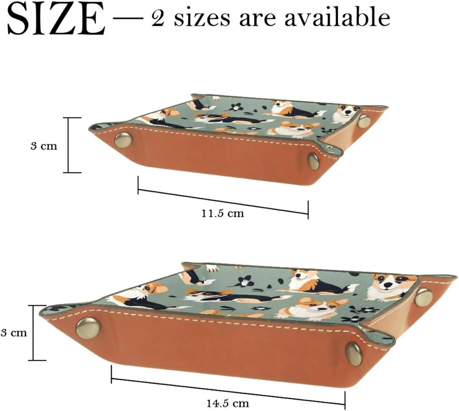 Cute Corgi Puppy Stacking Jewelry Organizer Trays, Small Drawer Organizer Tray for Jewelry, Bracelets, Earrings, Rings, Convenient and Stylish Storage, 20.5x20.5cm, snh-001