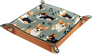 Cute Corgi Puppy Stacking Jewelry Organizer Trays, Small Drawer Organizer Tray for Jewelry, Bracelets, Earrings, Rings, Convenient and Stylish Storage, 20.5x20.5cm, snh-001