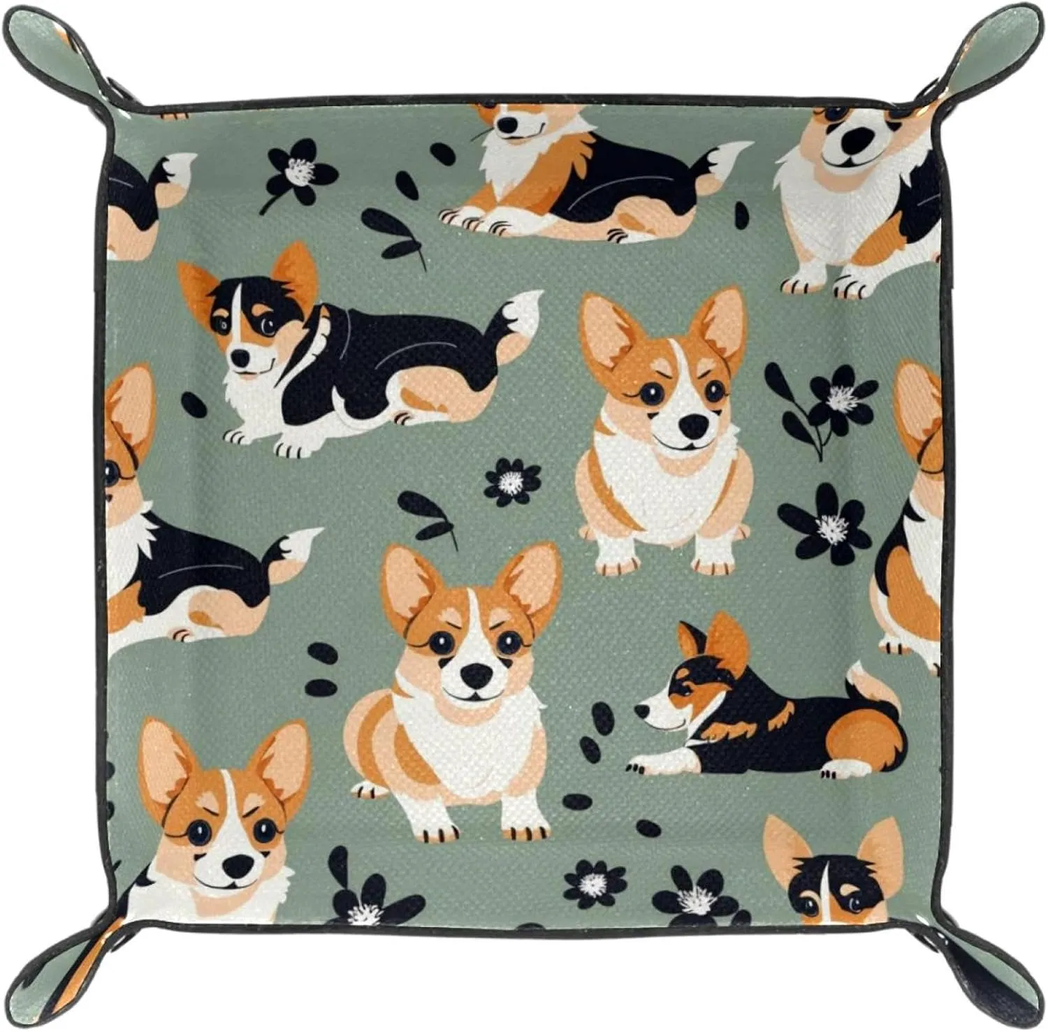 Cute Corgi Puppy Stacking Jewelry Organizer Trays, Small Drawer Organizer Tray for Jewelry, Bracelets, Earrings, Rings, Convenient and Stylish Storage, 20.5x20.5cm, snh-001