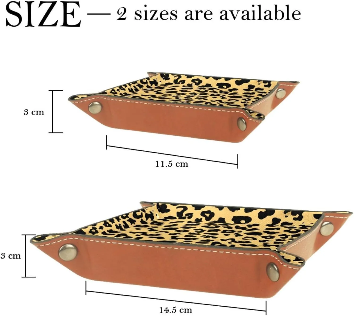 Cute Leopard Print Stacking Jewelry Organizer Trays, Small Drawer Organizer for Bracelets, Earrings, Rings, Functional and Stylish