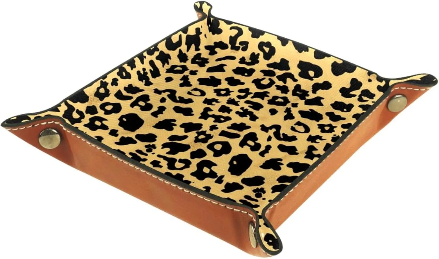 Cute Leopard Print Stacking Jewelry Organizer Trays, Small Drawer Organizer for Bracelets, Earrings, Rings, Functional and Stylish