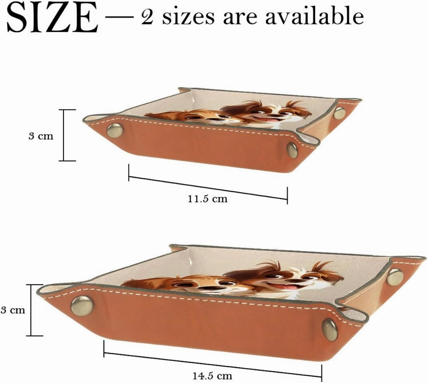 Cute Cartoon Puppy Brothers Stacking Jewelry Organizer Trays, Desk Drawer and Dresser Jewelry Drawer Organizer Tray for Women and Girls, 16x16cm, snh-001