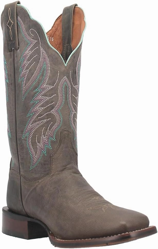 Dan Post Womens Kendall Square Toe Pull On Casual Boots Mid Calf Low Heel 1-2" - Grey