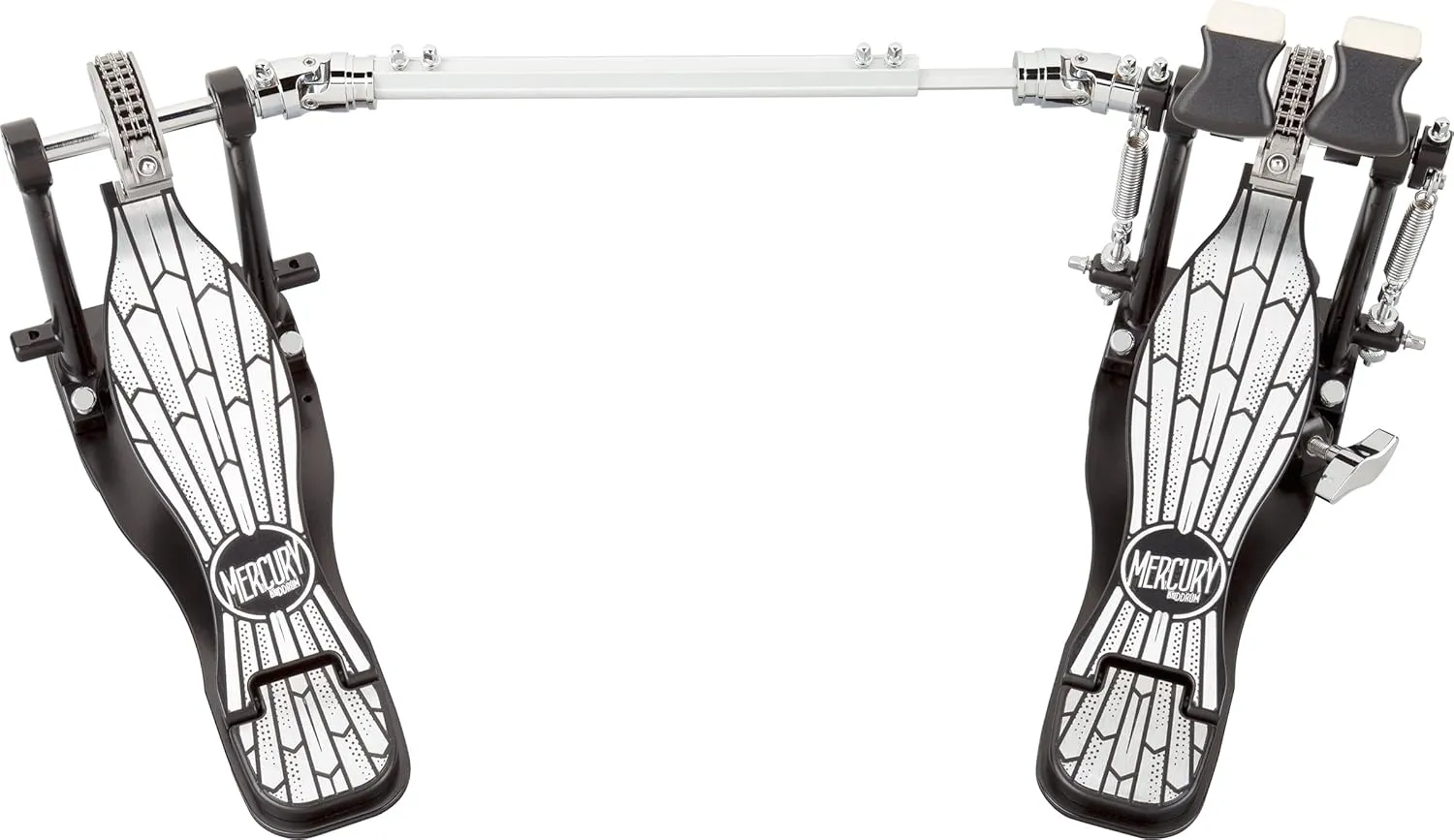 ddrum MDBP Mercury Double Bass Drum Pedal, Chrome and Black