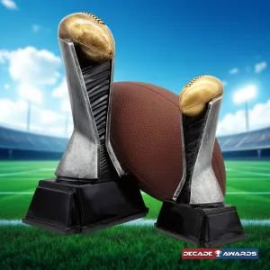 Decade Awards World Class Football Tower Trophy - 8 or 12 Inch Tall | Engraved Majestic Fantasy Football Tower Award | Most Valuable Player Trophy- Customize Now