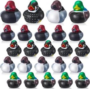 DEEKIN 24 Pcs Family Mallard Rubber Duck 2 Inch Cool Floating Decoy Rubber Ducks Adorable Soft Bathtub Decoy Bath Toys for Birthday Gift Nature Birds Lovers Cruise Party Hunting Decoration