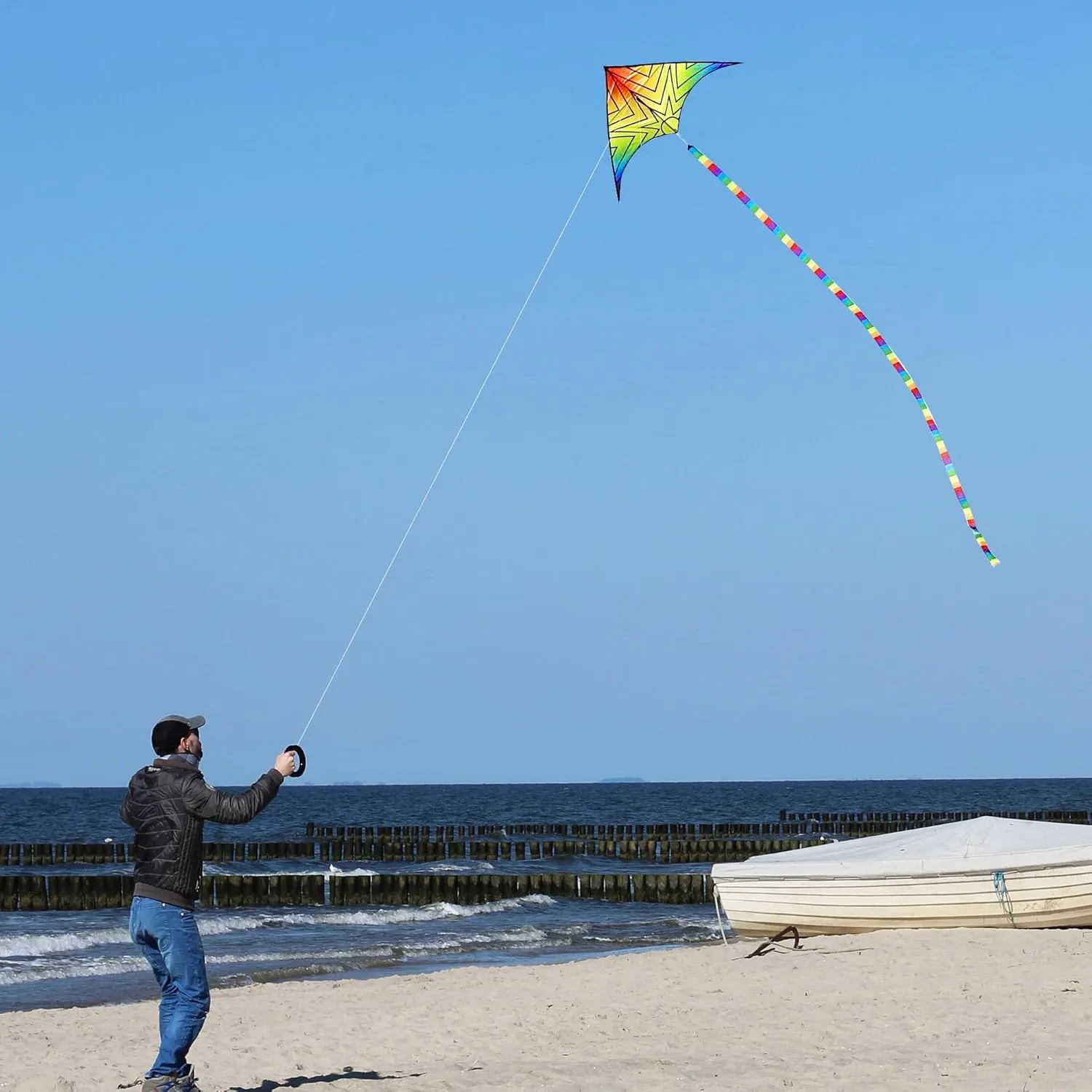 Delta Beginner Kite for Kids & Adults, Easy to Fly Beach Kite