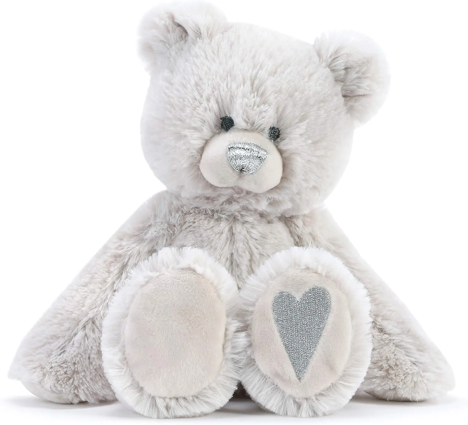 DEMDACO Adventurous Silver Diamond Color April Birthstone 8.5 inch Children's Plush Stuffed Animal Toy
