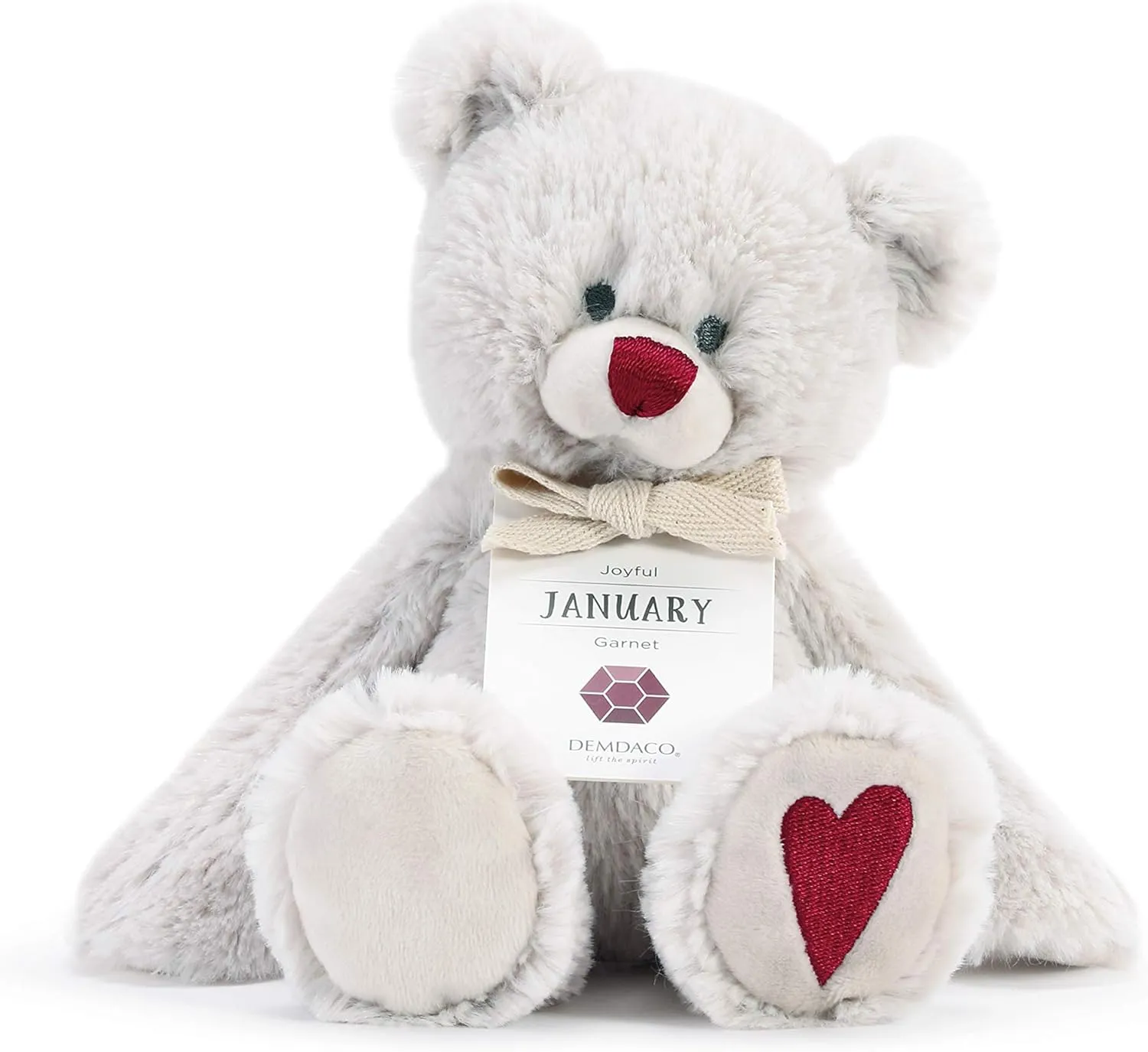 DEMDACO Joyful Red Garnet Color January Birthstone 8.5 inch Children's Plush Stuffed Animal Toy