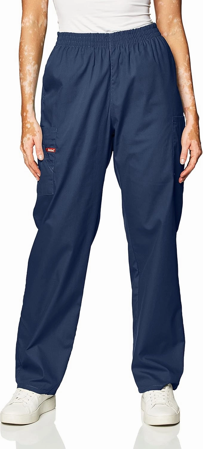 Dickies EDS Signature Scrubs for Women, Elastic Waist Pull-On Cargo Pants for Women in Soft Brushed Poplin 86106