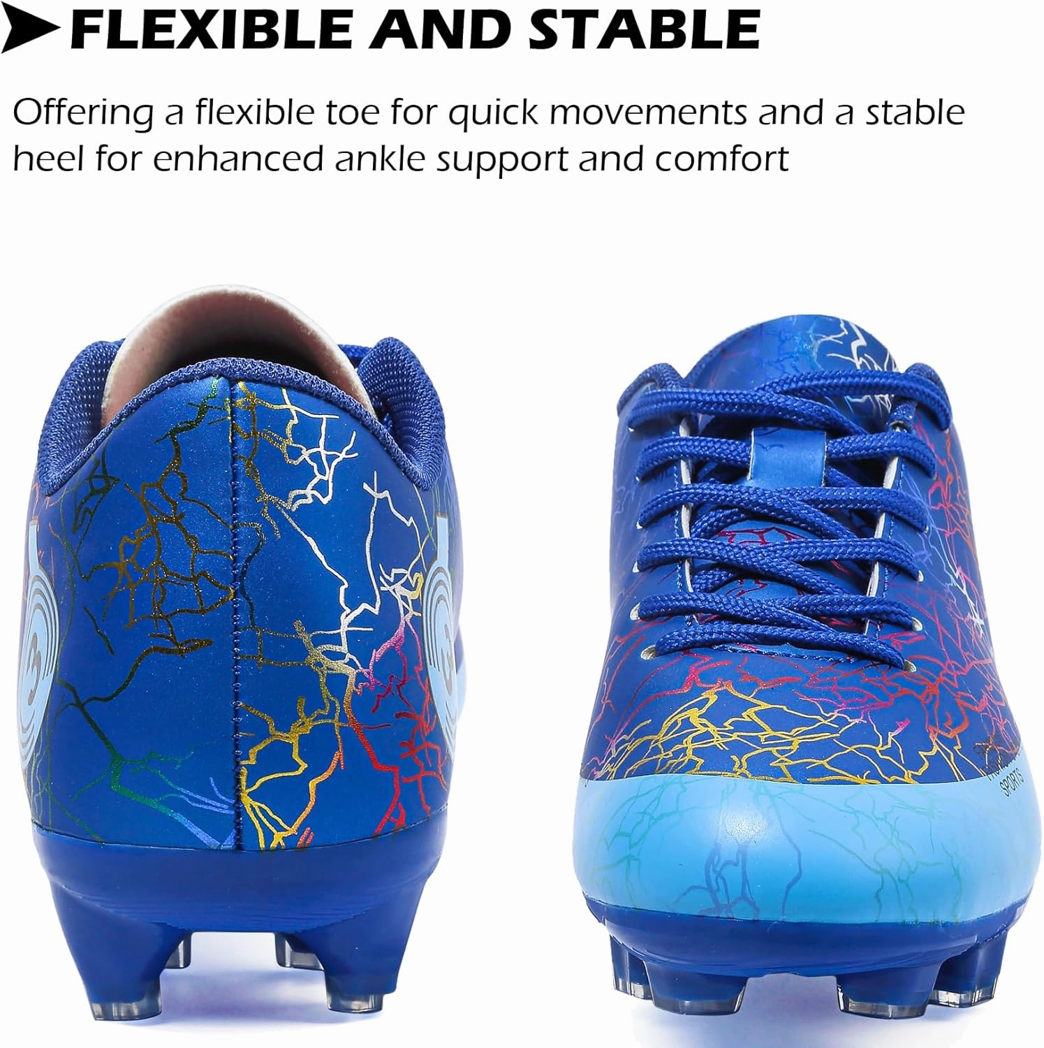 DimaiGlobal Kids Soccer Shoes Boys Girls Soccer Cleats Outdoor Training Athletic Sneakers Professional Spikes Youth Turf Football Shoes Unisex