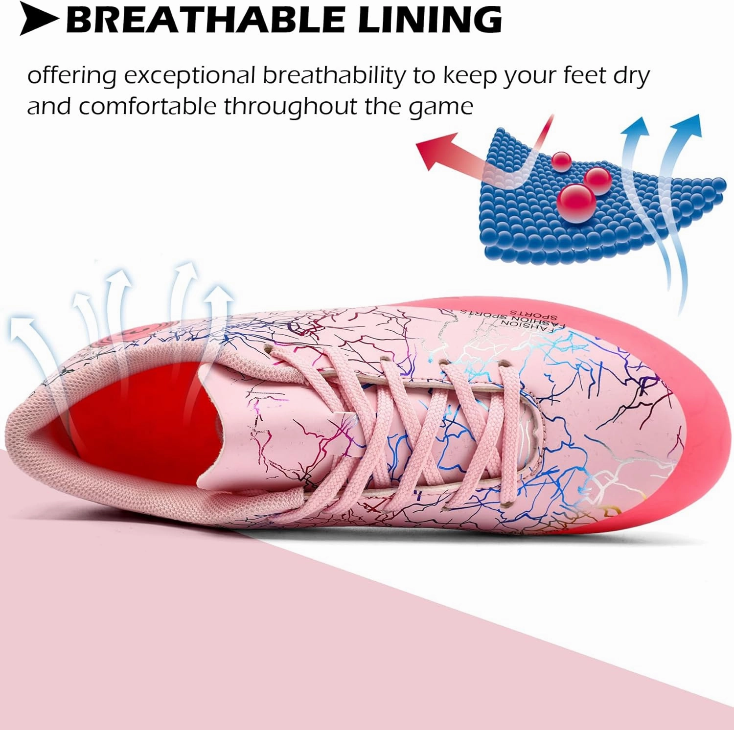 DimaiGlobal Kids Soccer Shoes Boys Girls Soccer Cleats Outdoor Training Athletic Sneakers Professional Spikes Youth Turf Football Shoes Unisex