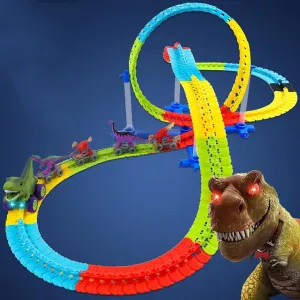 Dinoswift Soar with The Anti-Gravity Dinosaur Car, Dinoswift Anti Gravity Car, Dinoswift Race Track Car, Children's Educational Toys, Changeable Track with LED Light-Up Race Car for 3 Old   (96Pcs)