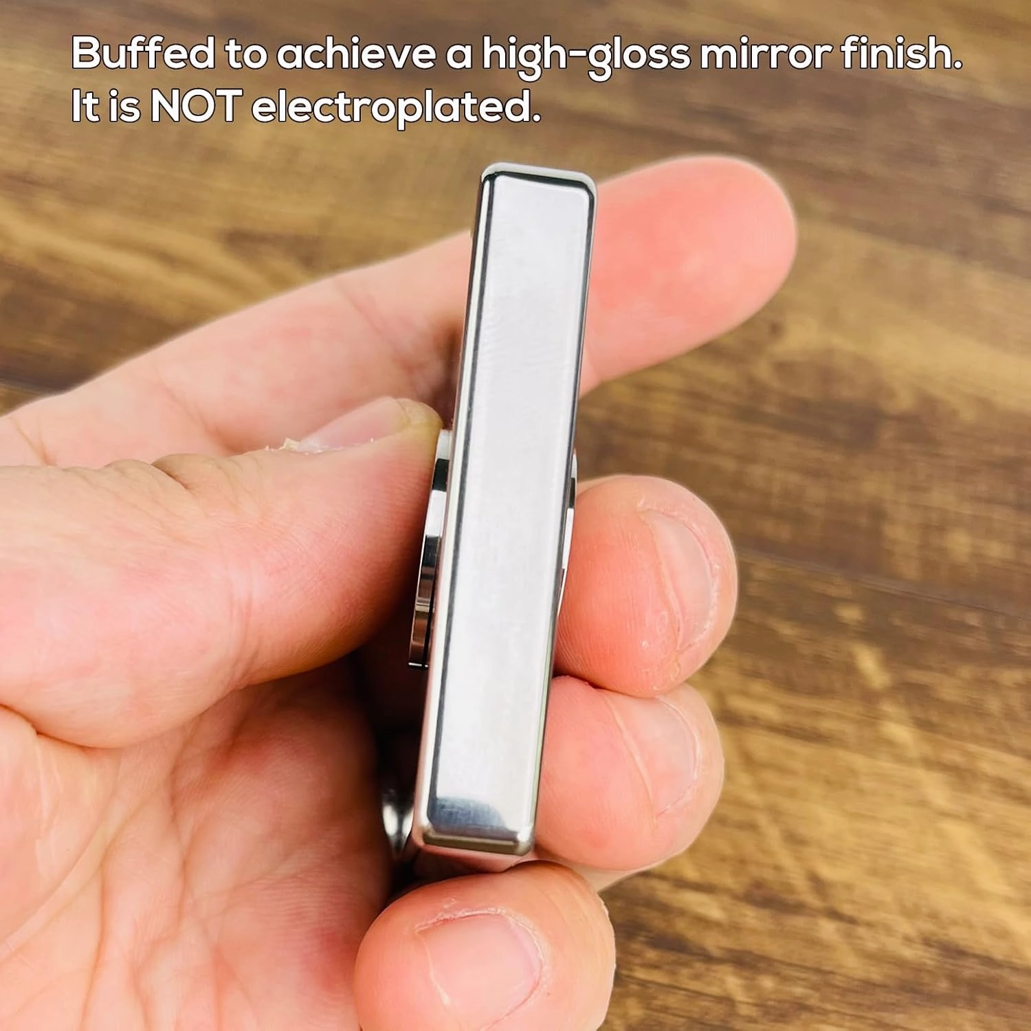 DjuiinoStar Premium Fidget Spinner (Mirror-Polished Titanium), Brutalist Design, Great Stuff to Occupy Your Hand, Stress Relief Aid, The for Fidget Enthusiasts DFS-40T