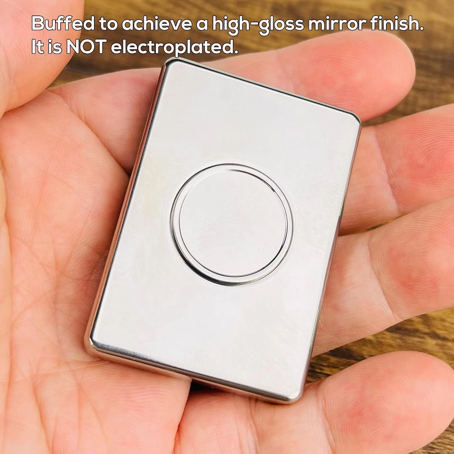 DjuiinoStar Premium Fidget Spinner (Mirror-Polished Titanium), Brutalist Design, Great Stuff to Occupy Your Hand, Stress Relief Aid, The for Fidget Enthusiasts DFS-40T