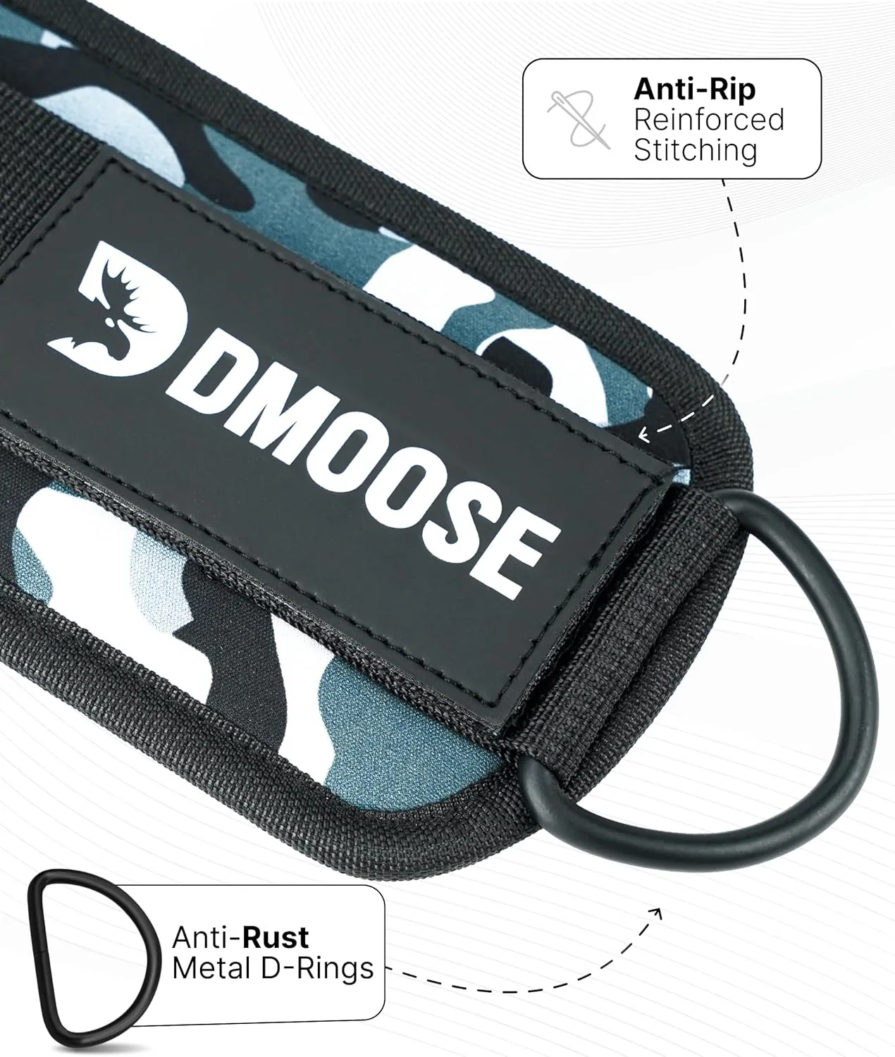 DMoose Fitness Ankle Straps for Cable Machines - One Size Fit with Premium Padding, Glute Kickback Ankle Strap for Women & Men, Cable Attachments for Gym, Booty Workouts, Leg Extension & Hip Abductors