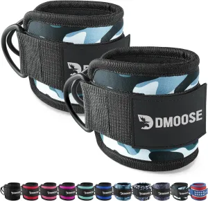 DMoose Fitness Ankle Straps for Cable Machines - One Size Fit with Premium Padding, Glute Kickback Ankle Strap for Women & Men, Cable Attachments for Gym, Booty Workouts, Leg Extension & Hip Abductors