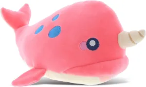 DolliBu Pink Narwhal Baby Soft Plush Toy, Newborn Babies First Stuffed Animal Cuddle & Snuggle Toys, Toddler's Huggable Best Buddy, Fluffy Teddy Bear Narwhal - 11.75 Inch