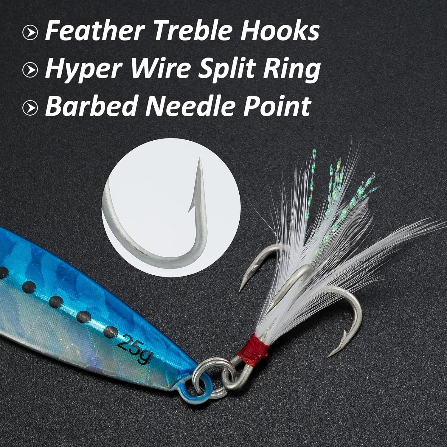 Dr.Fish 5 Pack Metal Jigging Spoon Saltwater Fishing Jigs Spoons Lures Casting Vertical Diamond Jig Lures Freshwater Bass Striper Mackerel Halibut